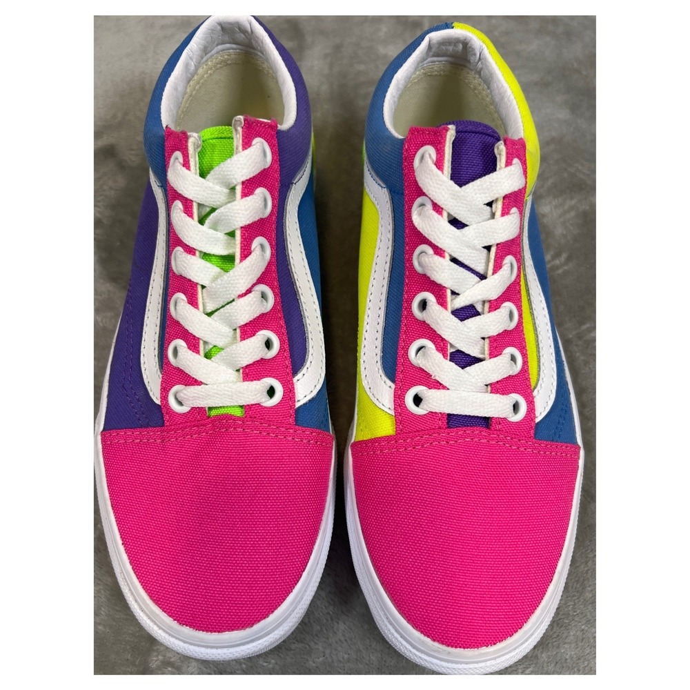 Vans Old Skool Neon Colorblock Old School Sneakers Womens 6.5 / Men 5 Rainbow
